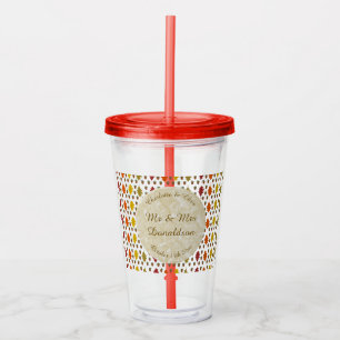 Oak leaves and Acorns Fall Autumn Wedding Custom Acrylic Tumbler