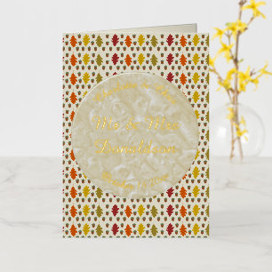 Oak leaves and Acorns Fall Autumn Wedding Custom Foil Greeting Card