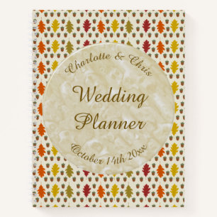 Oak leaves and Acorns Fall Autumn Wedding Custom Notebook