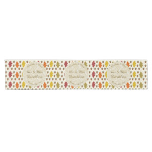 Oak leaves and Acorns Fall Autumn Wedding Custom Short Table Runner