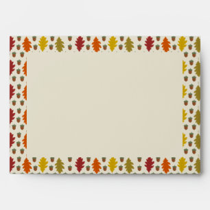 Oak leaves and Acorns Fall Autumn Wedding Pattern Envelope