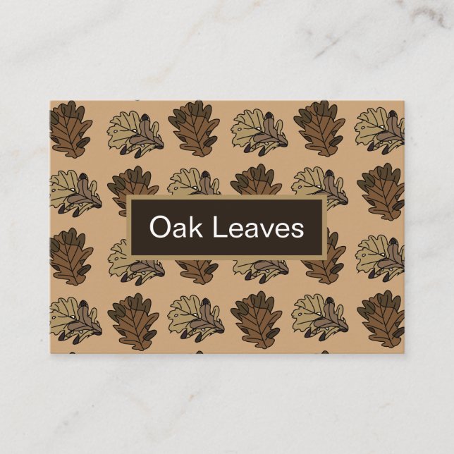 Oak Leaves Autumn Nature Business Card (Front)