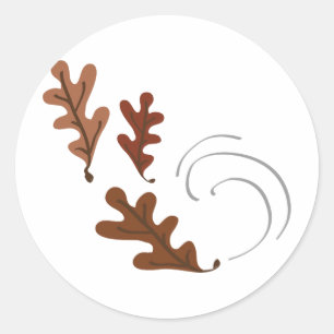 Oak Leaves Classic Round Sticker