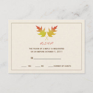 Oak Leaves Fall Wedding R.S.V.P. RSVP Card