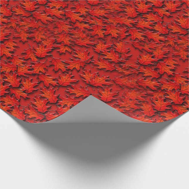 Oak Leaves Nature Art Pattern    Wrapping Paper (Corner)