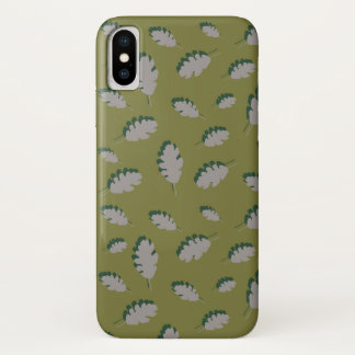 Oak leaves pattern guacomole grey Case-Mate iPhone case