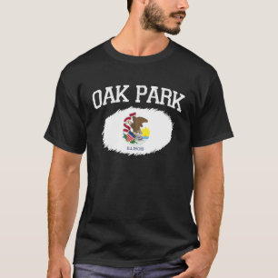 OAK PARK IL ILLINOIS Flag Vintage USA Sports Men W T-Shirt