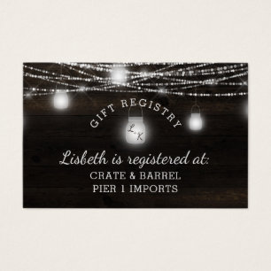 Oak Ridge Rustic Shower Gift Registry Insert Card