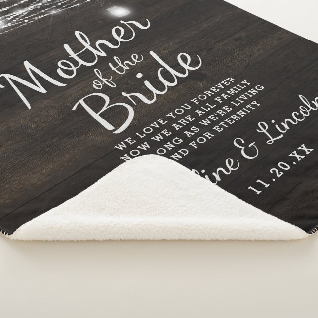 Oak Ridge Rustic to the Mother of the Bride Quote Sherpa Blanket (3/4)