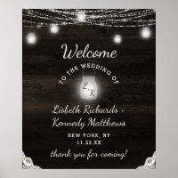 Oak Ridge Rustic Wood & Lace Wedding Welcome Sign