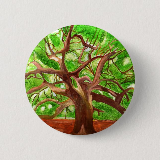 Oak Tree 6 Cm Round Badge (Front)