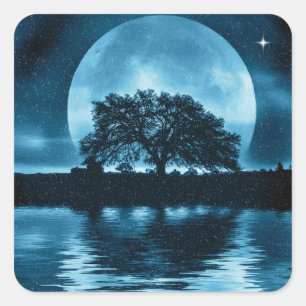 Oak Tree and Snow WInter Solstice Square Sticker