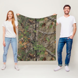 Oak Tree Camouflage Pattern Truck Van Car Fleece Blanket