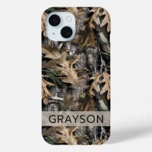 Oak Tree Camouflage Personalized Case-Mate iPhone 15 Case