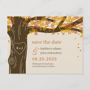 Oak Tree EDITABLE COLOR Save The Date Postcard