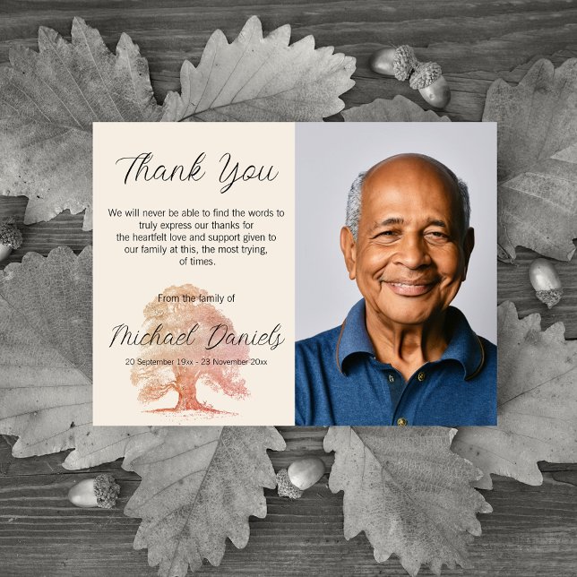 Oak tree Funeral Thank You Cards (Creator Uploaded)