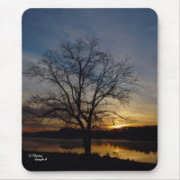 Oak Tree Lake Sunrise Mousepad