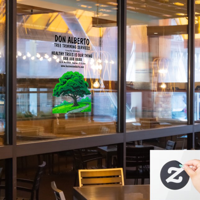 Oak Tree Logo | Custom Tree Trimming Service (Restaurant Window)
