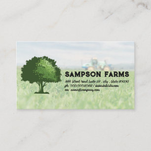 Oak Tree Logo Farm and Tractor Business Card