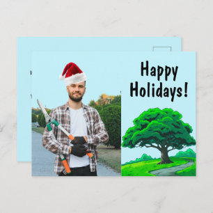 Oak Tree Logo   Tree Trimming Service Marketing Holiday Postcard