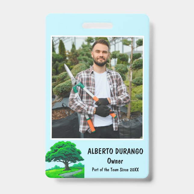 Oak Tree Logo | Tree Trimming Services Employee ID Badge (Front)