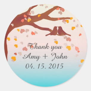Oak tree lovebirds heart confetti sticker love1