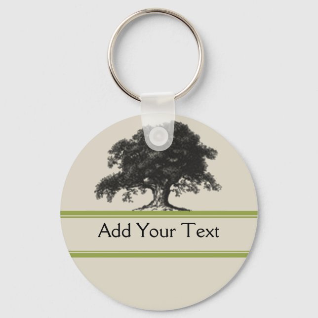 Oak Tree Plantation in Green Key Ring (Front)