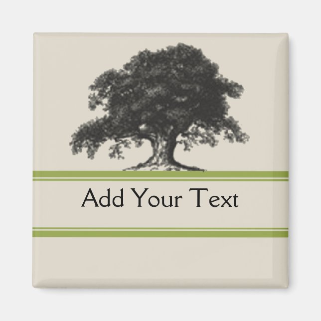 Oak Tree Plantation in Green Magnet (Front)