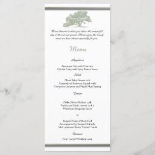 Oak Tree Plantation Wedding Menu