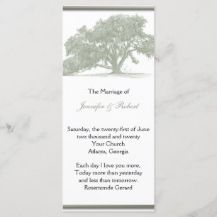 Oak Tree Plantation Wedding Program Programme