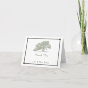 Oak Tree Plantation Wedding Thank You Card
