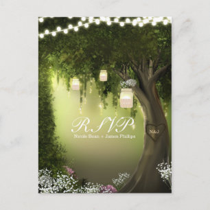 Oak Tree Rustic Enchanted Forest Garden RSVP Card