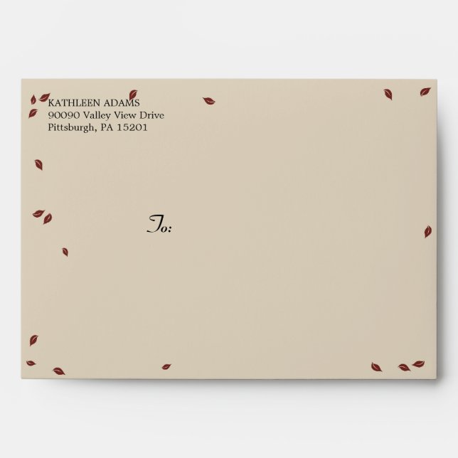 Oak Tree Wedding - A7 Envelope (Front)