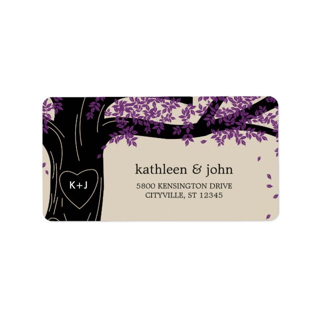 Oak Tree Wedding Address Labels (Front)