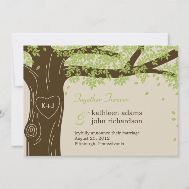 Oak Tree Wedding Announcement (Front)