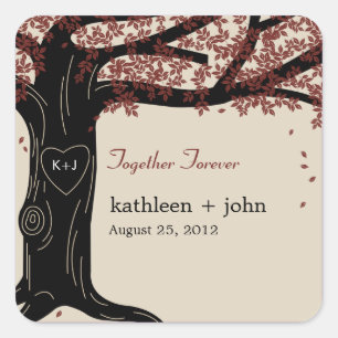 Oak Tree Wedding Favour Sticker