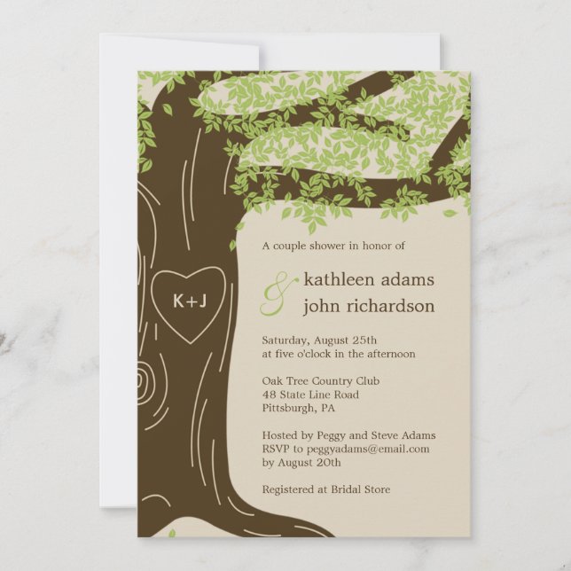 Oak Tree Wedding Shower Invitation (Front)
