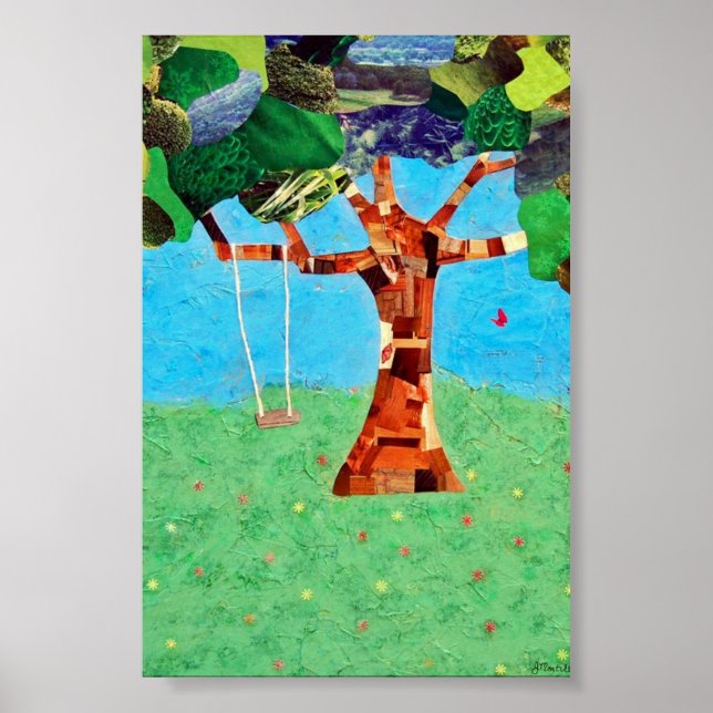 Oak Tree with Swing Poster (Front)