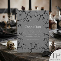 Oak Trees Spooky Adult Birthday Thank You Card