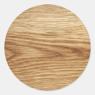 Oak Wood Image Blank Classic Round Sticker