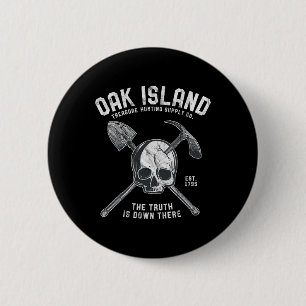 Oak Wood Skull Island Vintage Skull Templar Treasu 6 Cm Round Badge