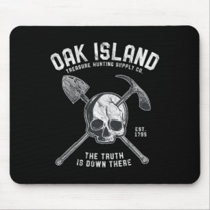Oak Wood Skull Island Vintage Skull Templar Treasu Mouse Pad