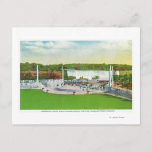 Oakes Garden Theatre View of American Falls Postcard