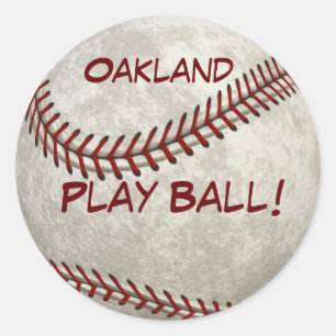 Oakland Baseball  Play Ball! American Past-time Classic Round Sticker