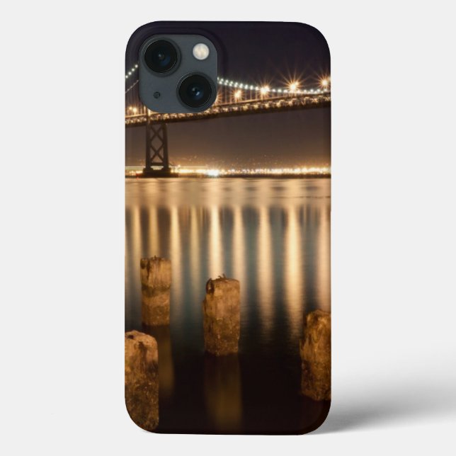 Oakland Bay Bridge night reflections. Case-Mate iPhone Case (Back)