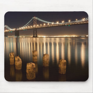 Oakland Bay Bridge night reflections. Mouse Pad