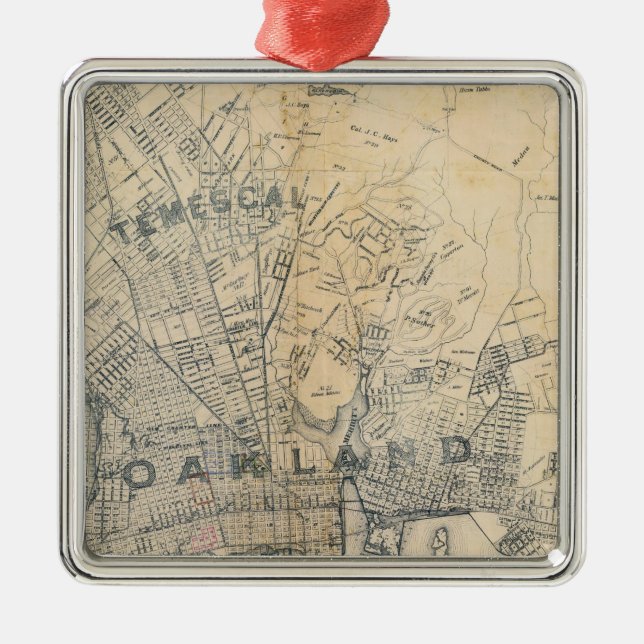 Oakland, Berkeley, Alameda Metal Tree Decoration (Front)