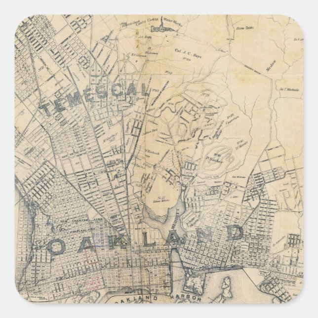 Oakland, Berkeley, Alameda Square Sticker (Front)