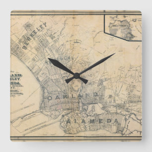 Oakland, Berkeley, Alameda. Square Wall Clock