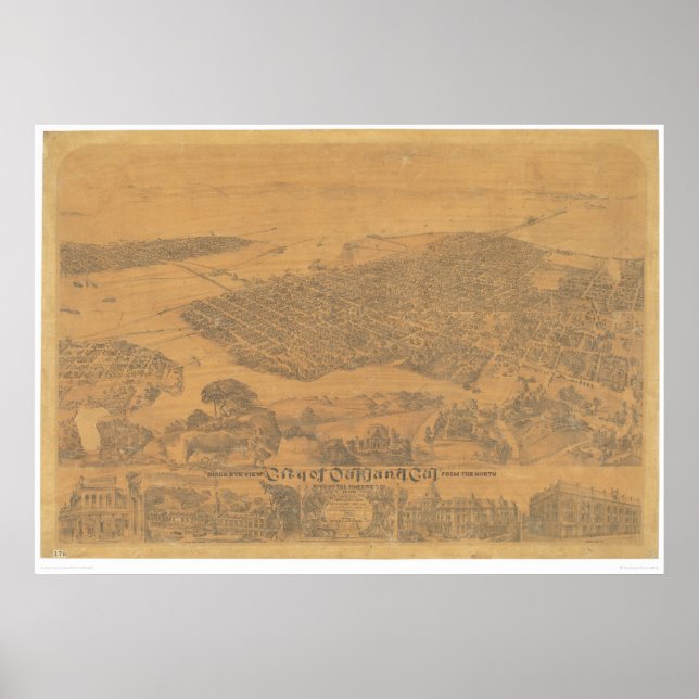 Oakland, CA. Panoramic Map 1881 (1231A) Poster (Front)